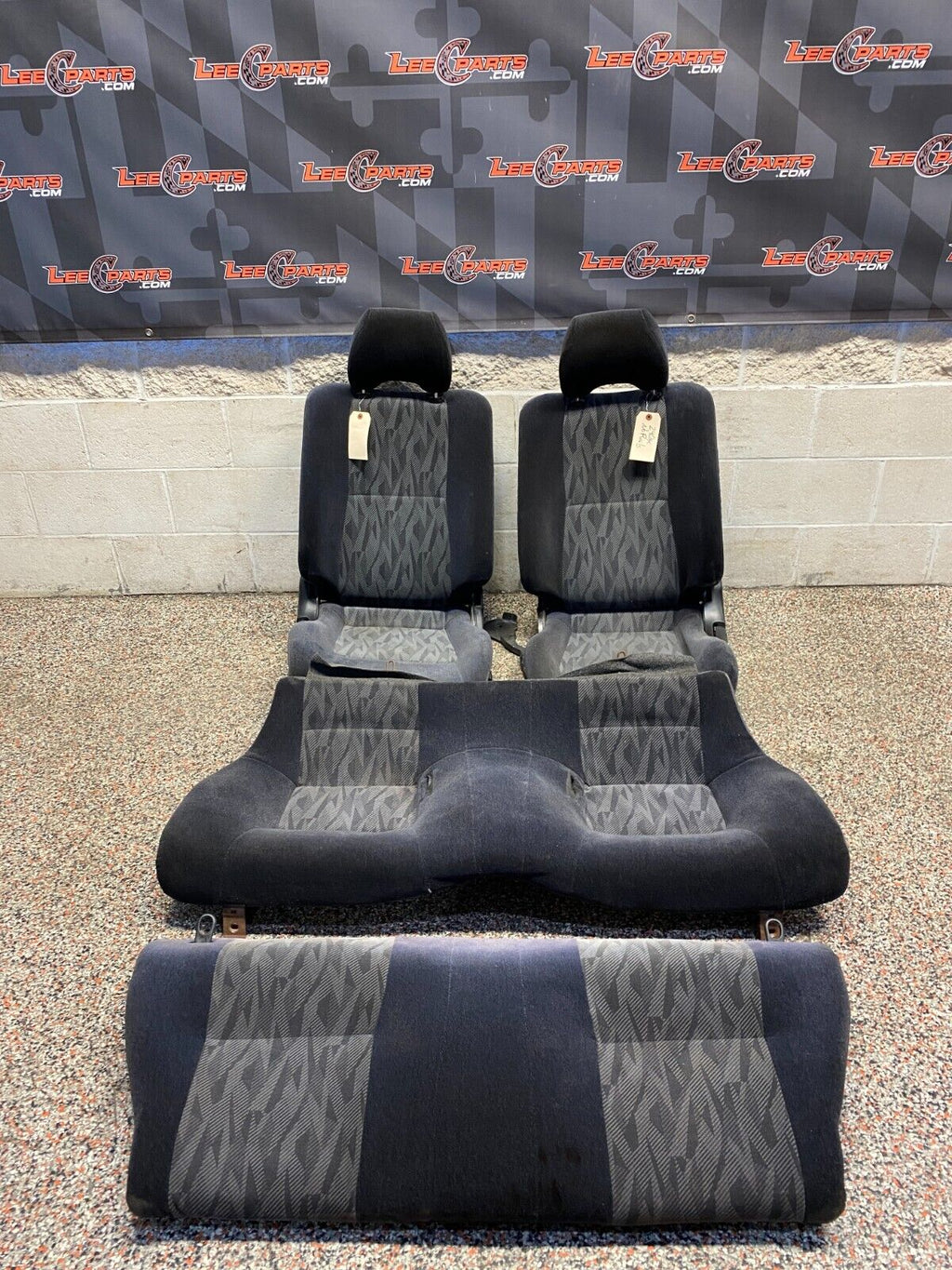 1998 NISSAN 240SX OEM BLACK/GREY CLOTH FRONT REAR SEATS PAIR USED NICE!!!