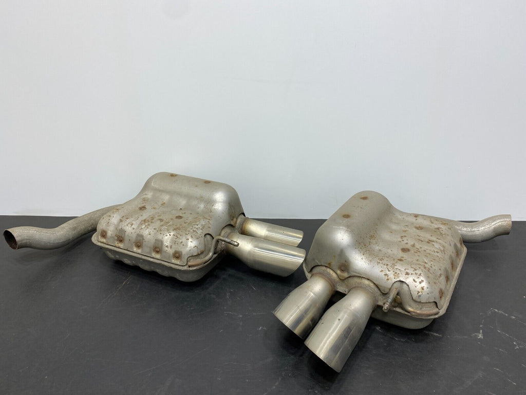 2021 FORD MUSTANG GT OEM NON NPP REAR MUFFLER SECTION CUTS PAIR QUAD TIPS USED