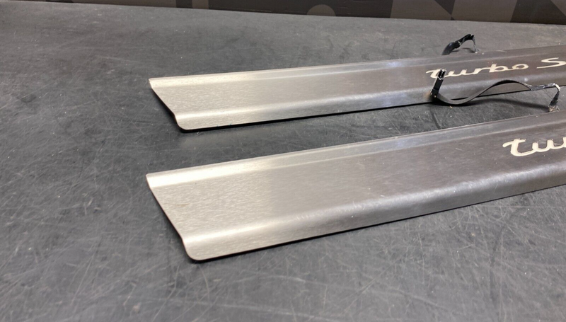 2012 PORSCHE 911 TURBO S 997.2 OEM STAINLESS TURBO S LIGHTED DOOR SILLS USED