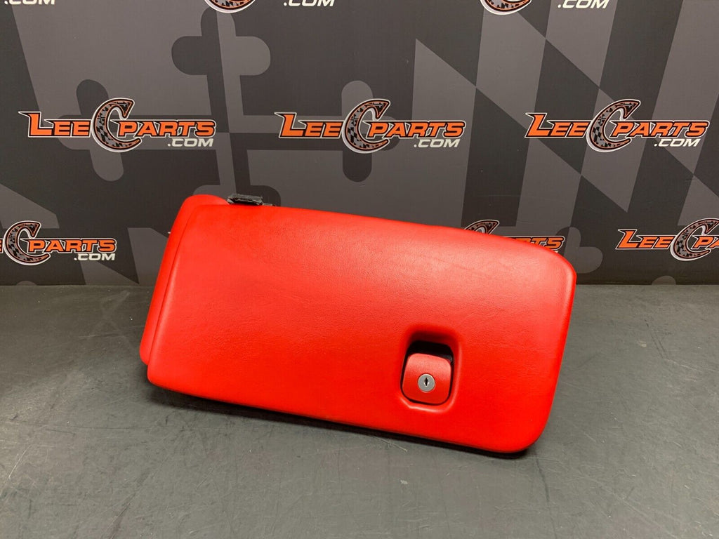 2001 CORVETTE C5 OEM RED GLOVE BOX WITH LATCH USED **DAMAGE READ**