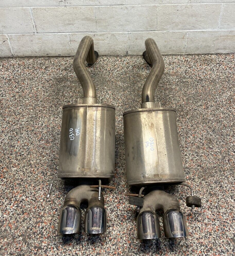 2005 CORVETTE C6 CORSA CATBACK EXHAUST QUAD TIPS USED **SEE PICS, MINOR DAMAGE**