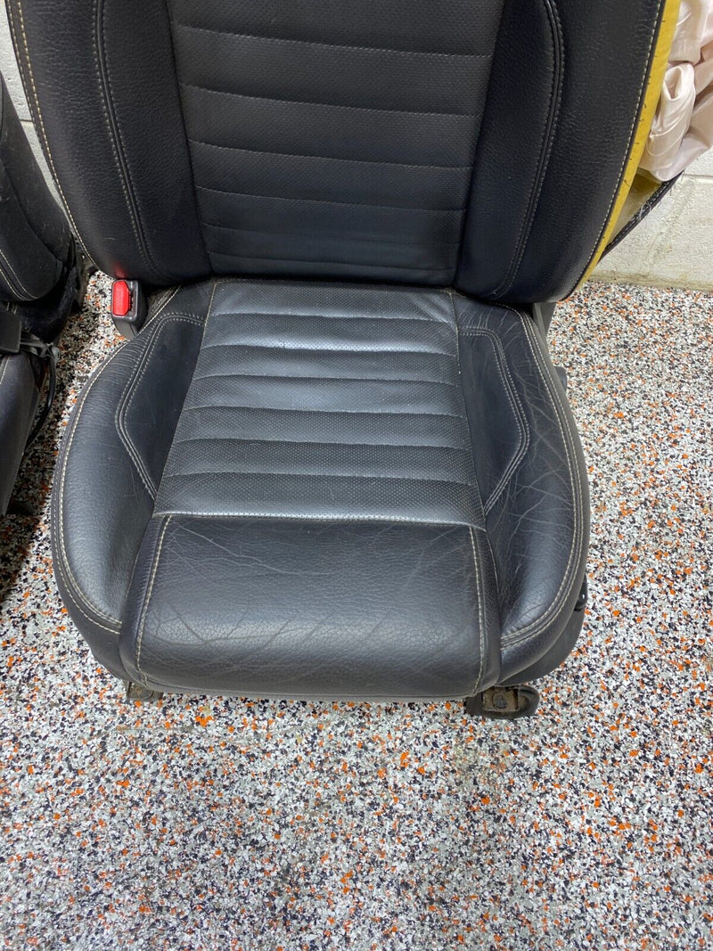 2012 MUSTANG GT OEM BLACK LEATHER FRONT SEATS PAIR DRIVER PASSENGER USED **READ*