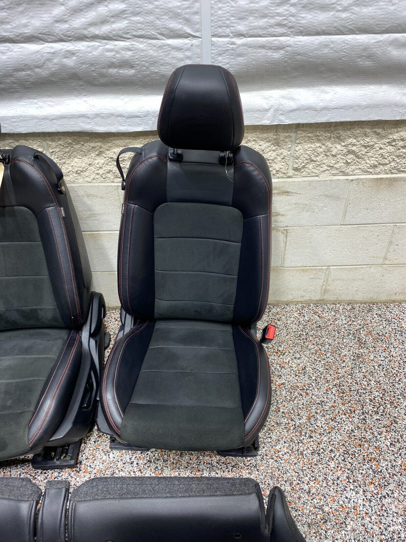 2021 FORD MUSTANG GT CALIFORNIA SPECIAL OEM BLACK LEATHER SUEDE SEATS RED STITCH