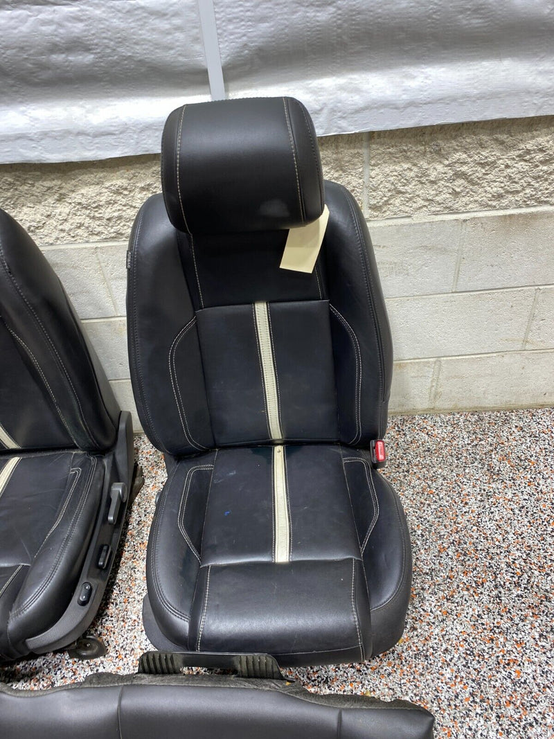 2013 FORD MUSTANG GT OEM BLACK LEATHER WHITE STRIPE FRONT REAR SEATS SEAT USED