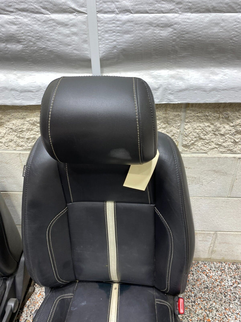 2013 FORD MUSTANG GT OEM BLACK LEATHER WHITE STRIPE FRONT REAR SEATS SEAT USED