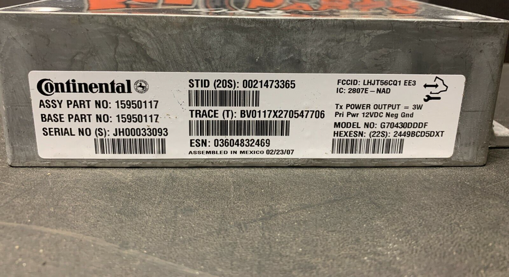 2007 CORVETTE C6 OEM 15950117 ONSTAR COMMUNICATION MODULE