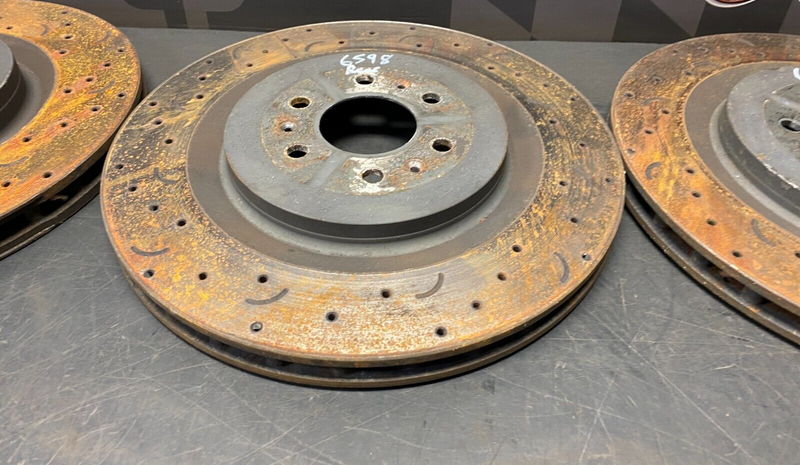 2005 CADILLAC CTS V CTS-V DRILLED AND SLOTTED BRAKE ROTORS SET OF 4 USED