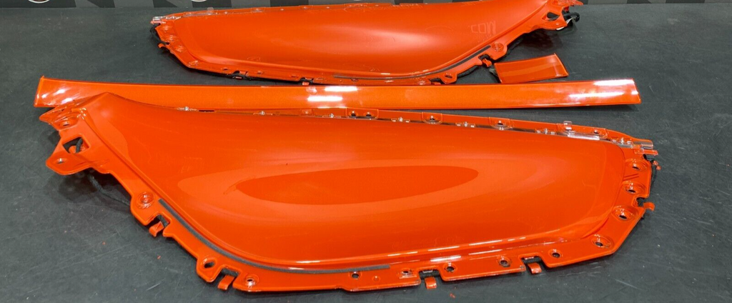 2010 CAMARO SS COUPE OEM ORANGE STITCHED DOOR PANEL ARM REST PAIR DR PS USED