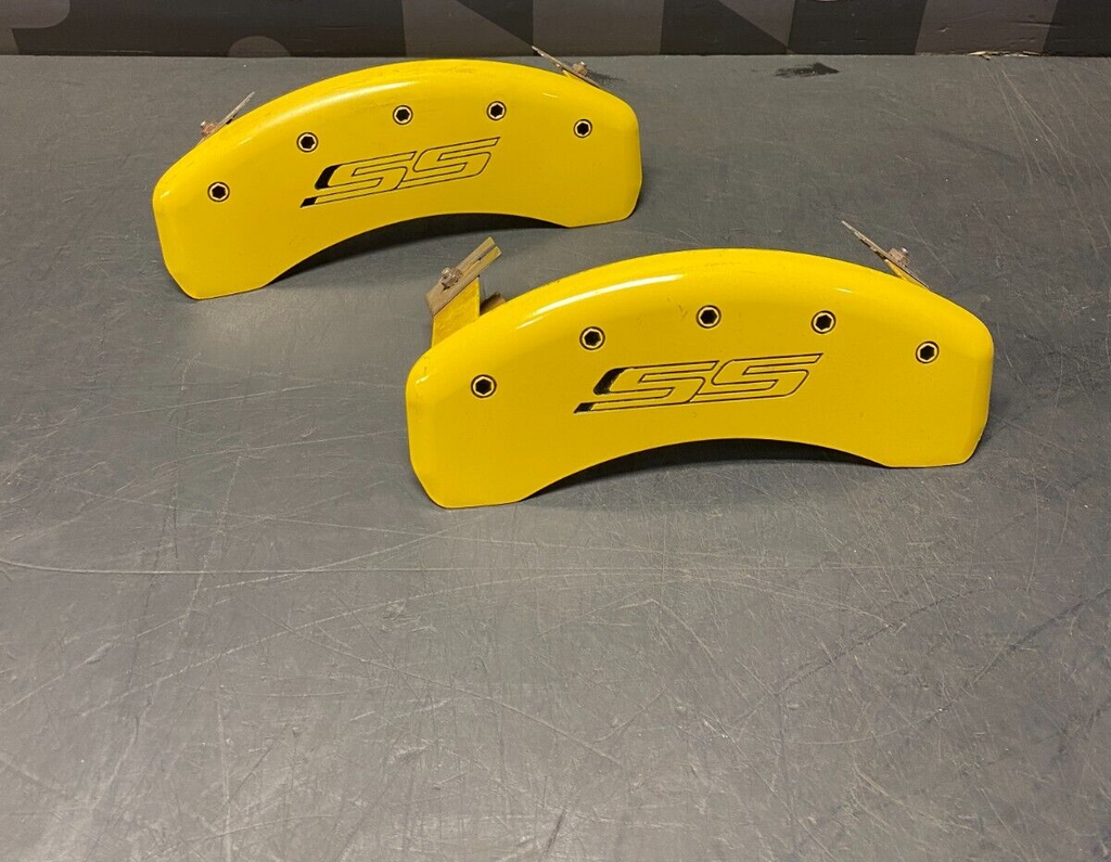 2014 CHEVROLET CAMARO SS MGP REAR BRAKE CALIPER COVERS YELLOW SS USED