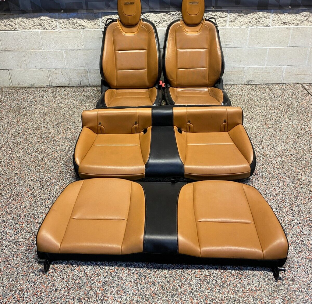 2013 CAMARO SS OEM SEAT SET FRONT REAR PEANUT BUTTER LEATHER SEATS SET USED