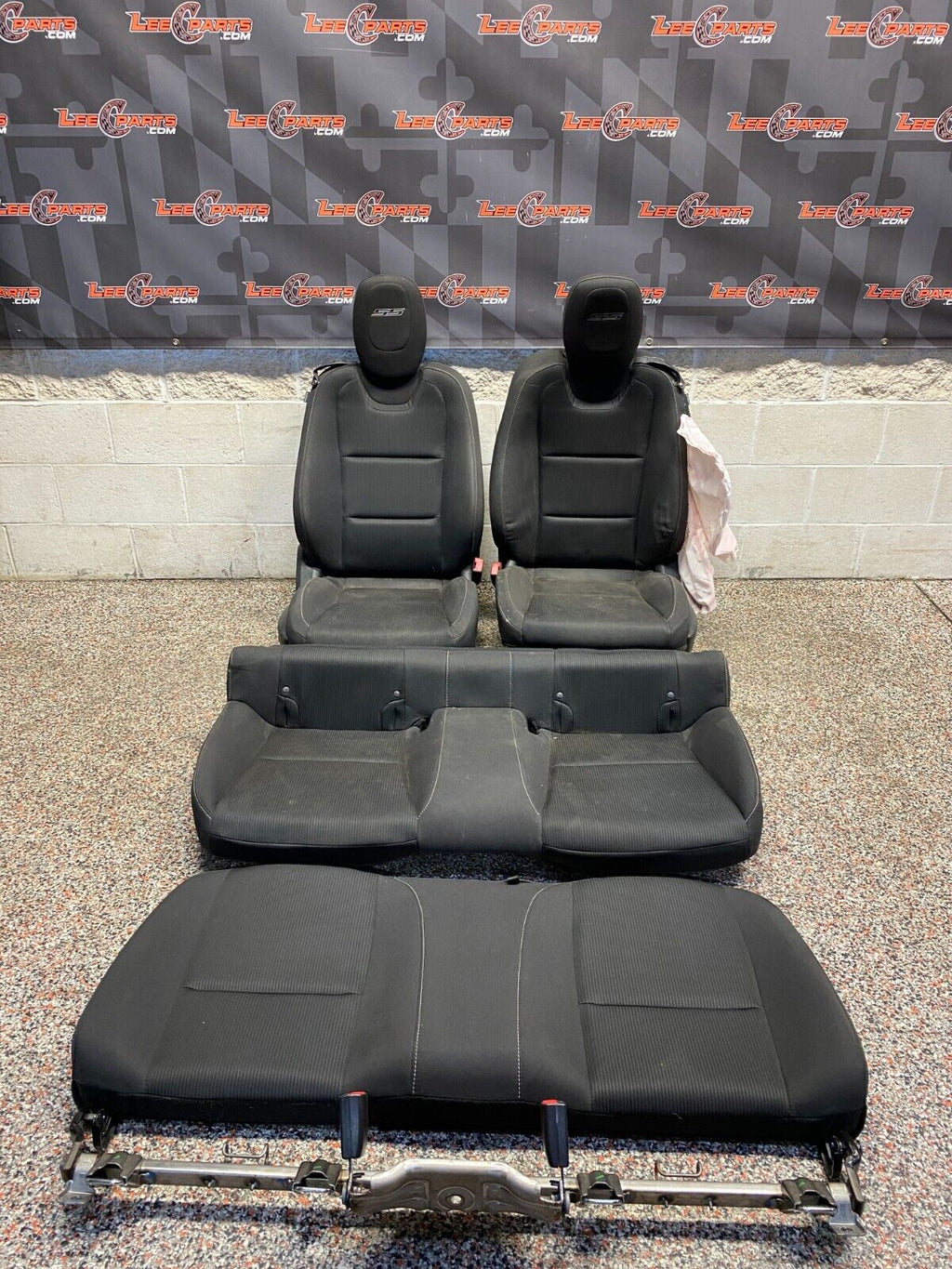 2014 CAMARO SS OEM FRONT AND REAR SEATS BLACK CLOTH USED **READ**