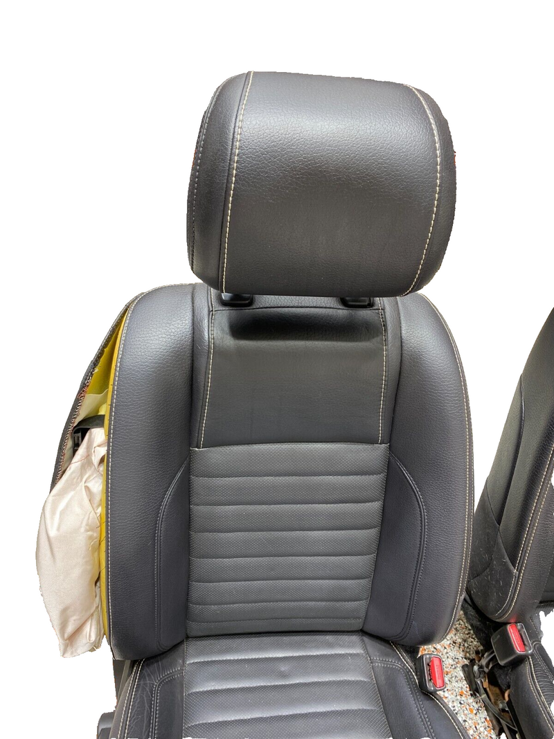 2012 MUSTANG GT OEM BLACK LEATHER FRONT SEATS PAIR DRIVER PASSENGER USED **READ*