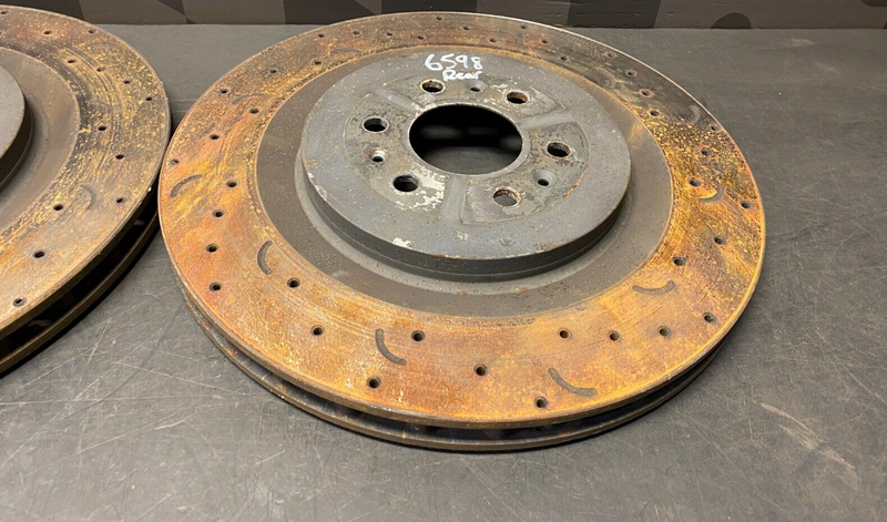 2005 CADILLAC CTS V CTS-V DRILLED AND SLOTTED BRAKE ROTORS SET OF 4 USED