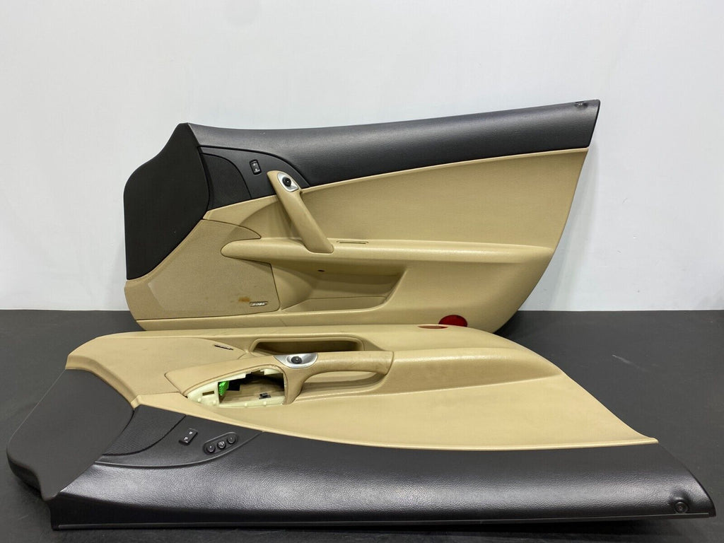 2006 CORVETTE C6 OEM TAN BLACK DOOR PANEL ASSEMBLY PAIR DRIVER PASSENGER USED