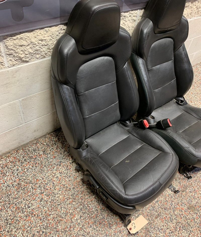 2012 CORVETTE C6 GRANDSPORT OEM BLACK LEATHER FRONT SEATS