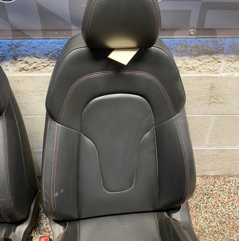 2012 AUDI R8 V10 OEM BLACK LEATHER WITH RED STITCHING PAIR OF FRONT SEATS *READ*