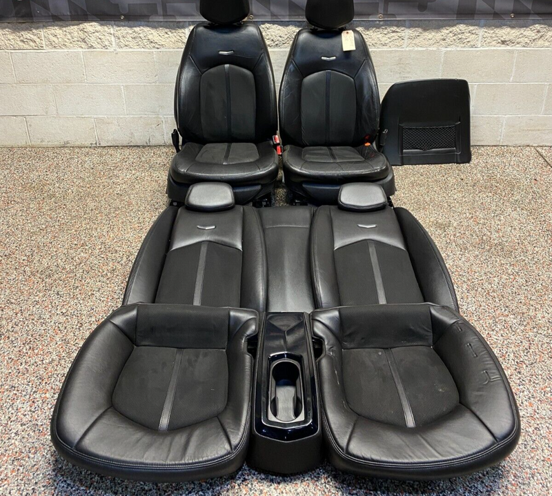 2011 CADILLAC CTS-V CTSV COUPE OEM BLACK LEATHER SEATS FRONT REAR PAIR USED