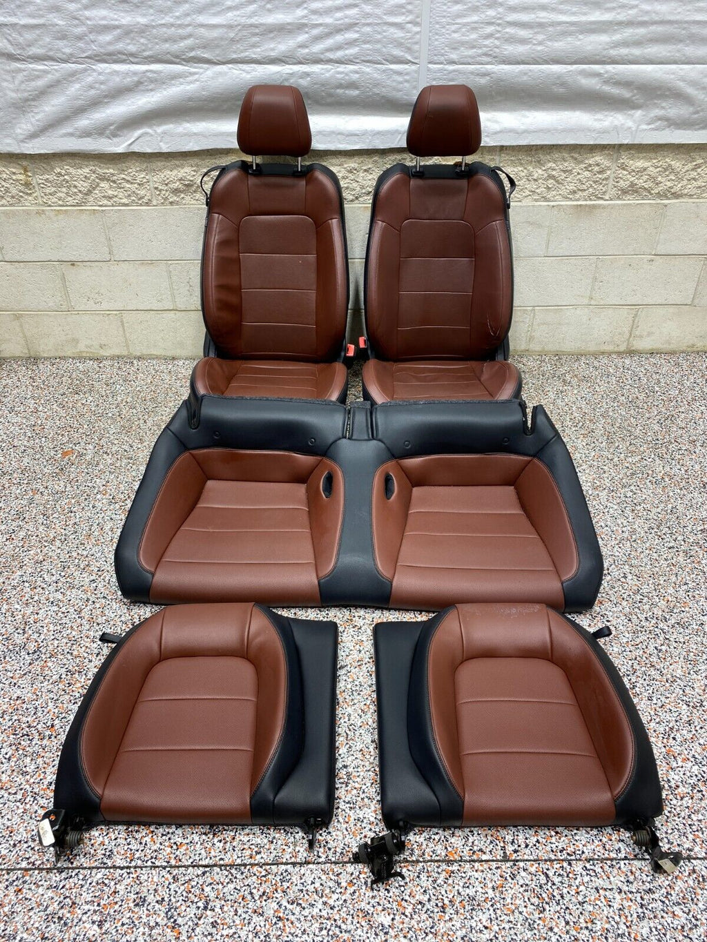 2015 FORD MUSTANG GT OEM BROWN LEATHER SEATS FRONT REAR SET COUPE USED