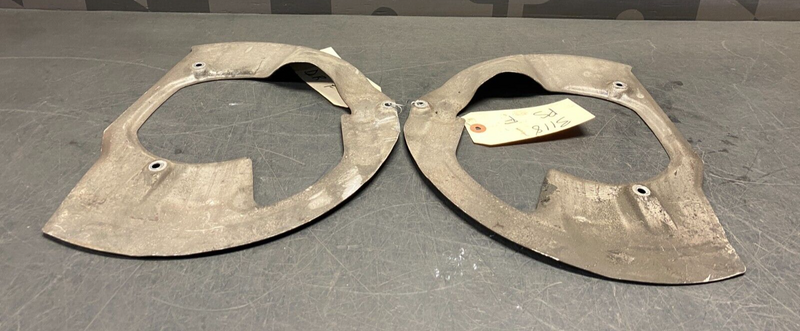 2007 PORSCHE 911 TURBO 997 OEM FRONT BRAKE ROTOR DUST SHIELDS PAIR USED