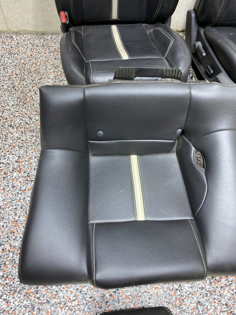 2013 FORD MUSTANG GT OEM BLACK LEATHER WHITE STRIPE FRONT REAR SEATS SEAT USED