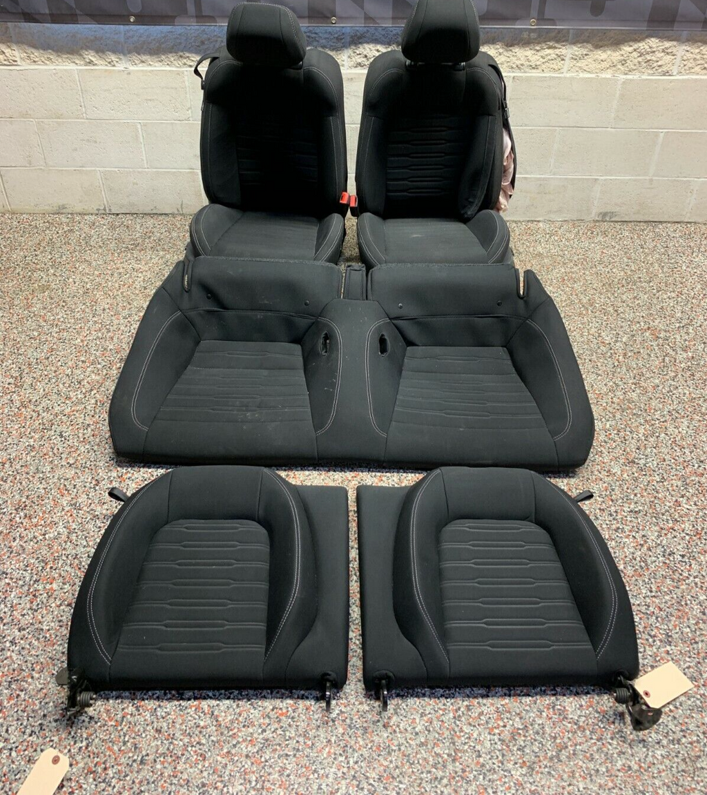 2017 FORD MUSTANG GT COUPE OEM BLACK CLOTH FRONT REAR SEATS -BLOWN BAG-