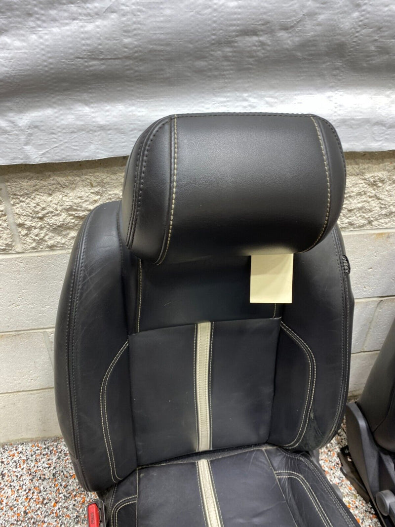 2013 FORD MUSTANG GT OEM BLACK LEATHER WHITE STRIPE FRONT REAR SEATS SEAT USED