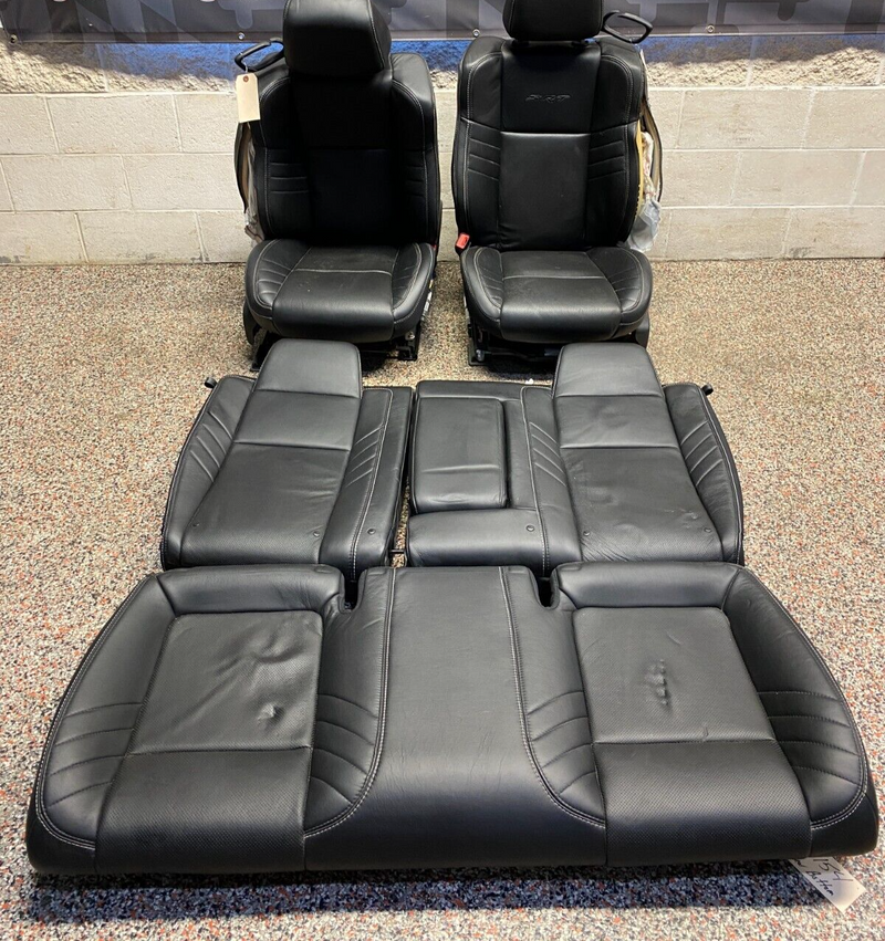 2016 DODGE CHALLENGER HELLCAT OEM FULL BLACK LEATHER FRONT REAR SEATS SET *READ*