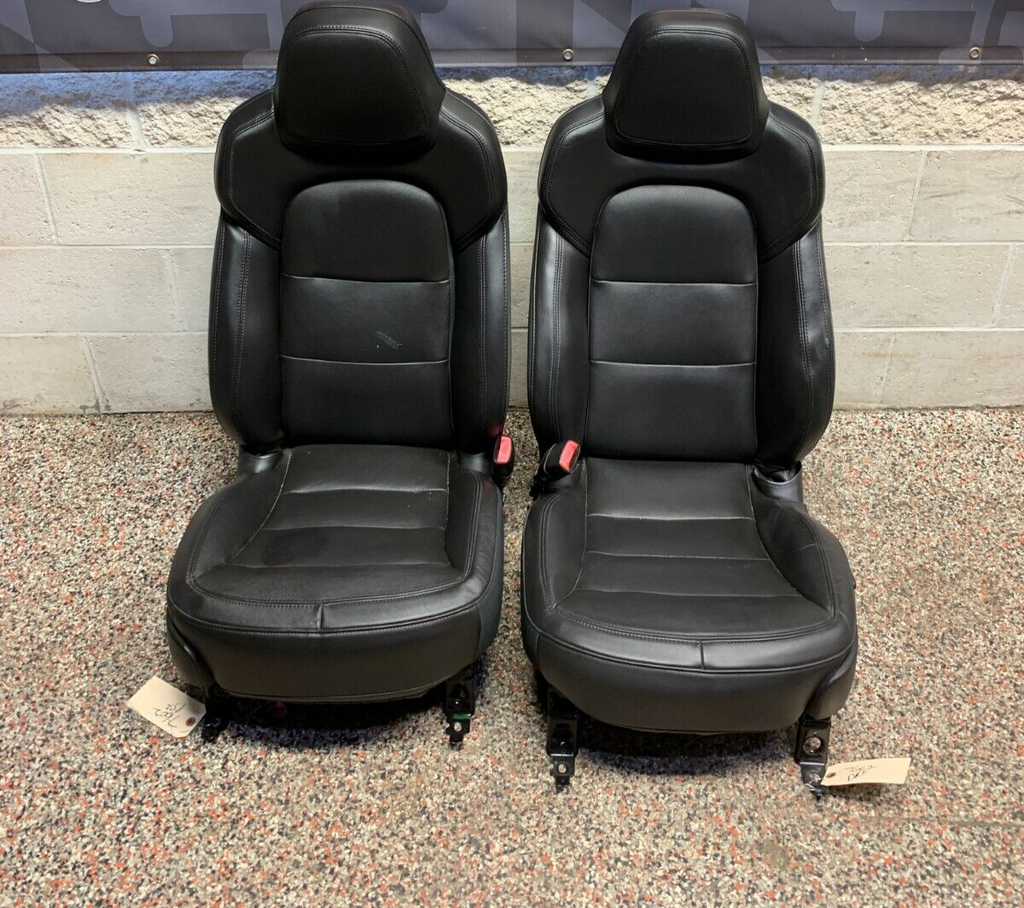 2012 CORVETTE C6 GRANDSPORT OEM BLACK LEATHER FRONT SEATS PAIR USED