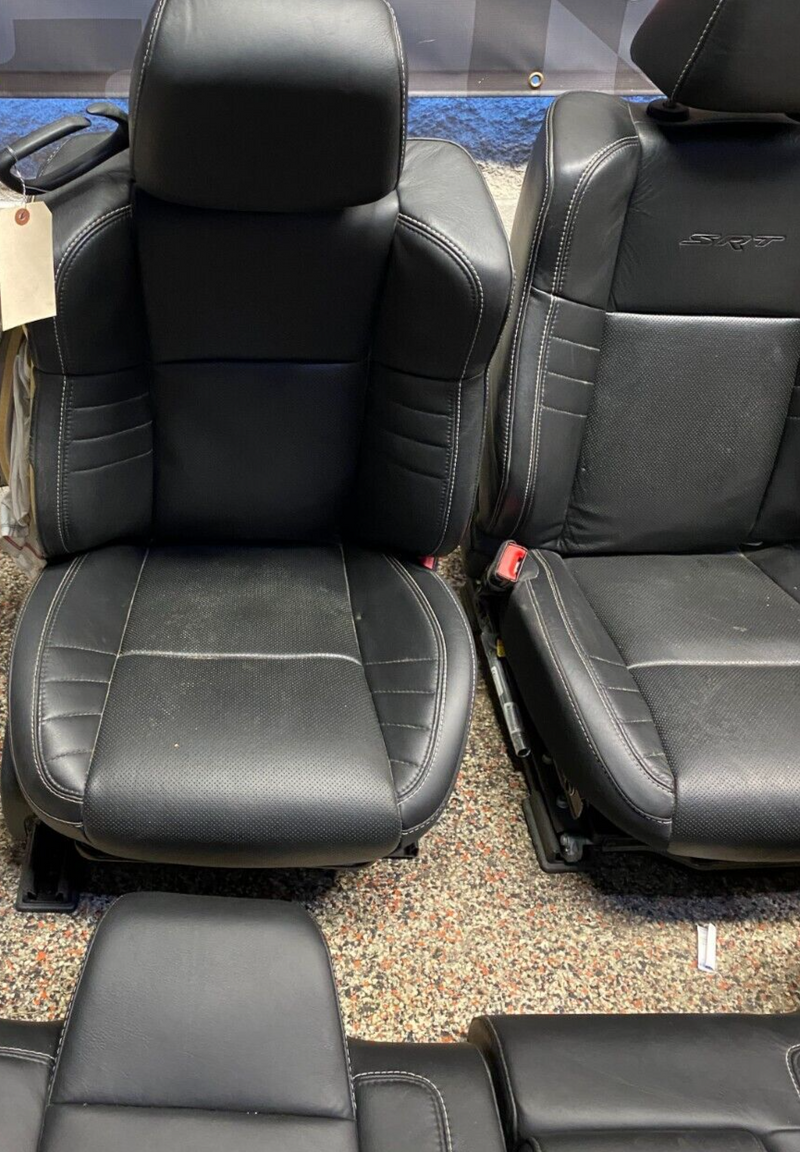 2016 DODGE CHALLENGER HELLCAT OEM FULL BLACK LEATHER FRONT REAR SEATS SET *READ*