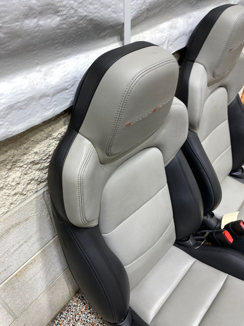 2012 CORVETTE C6 GRANDSPORT OEM BLACK LEATHER FRONT SEATS