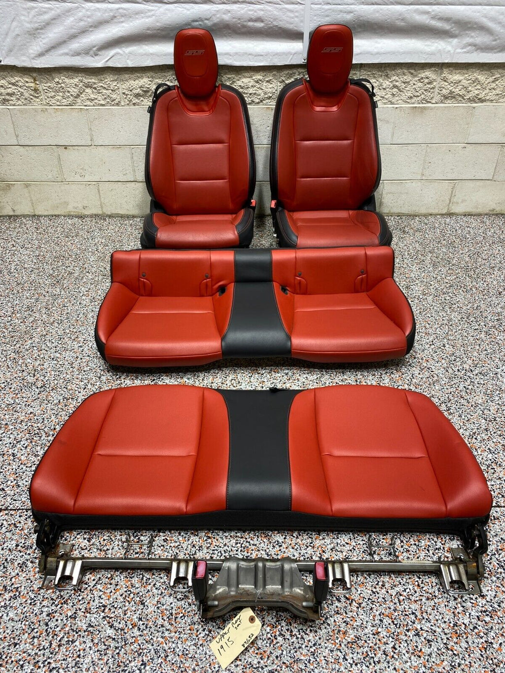 2011 CAMARO SS OEM SEAT SET FRONT REAR ORANGE BLACK LEATHER SEATS SET USED