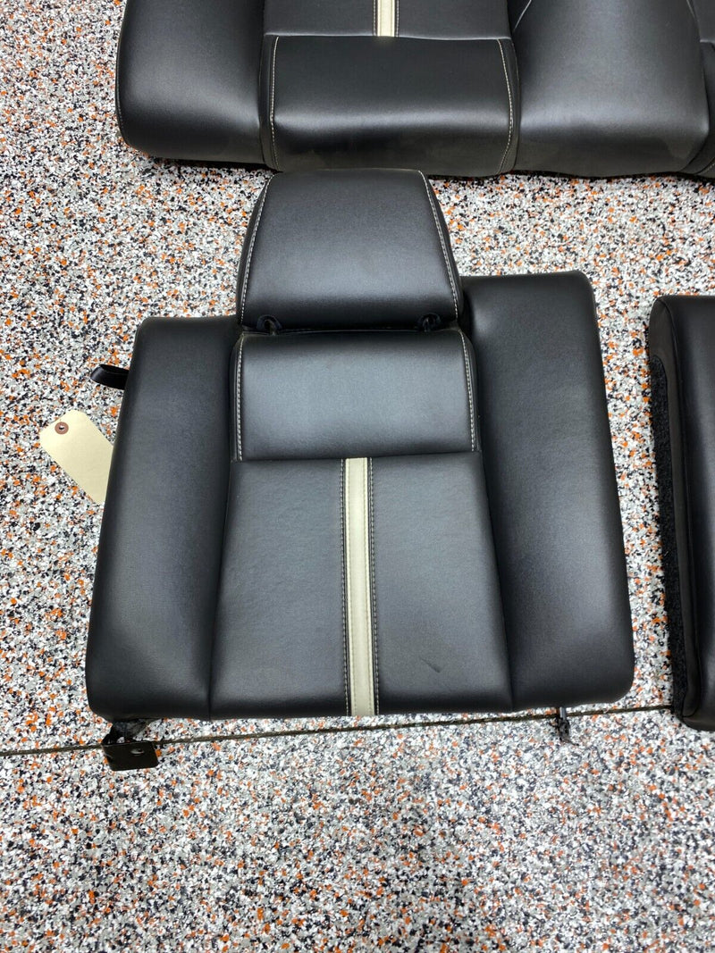 2013 FORD MUSTANG GT OEM BLACK LEATHER WHITE STRIPE FRONT REAR SEATS SEAT USED