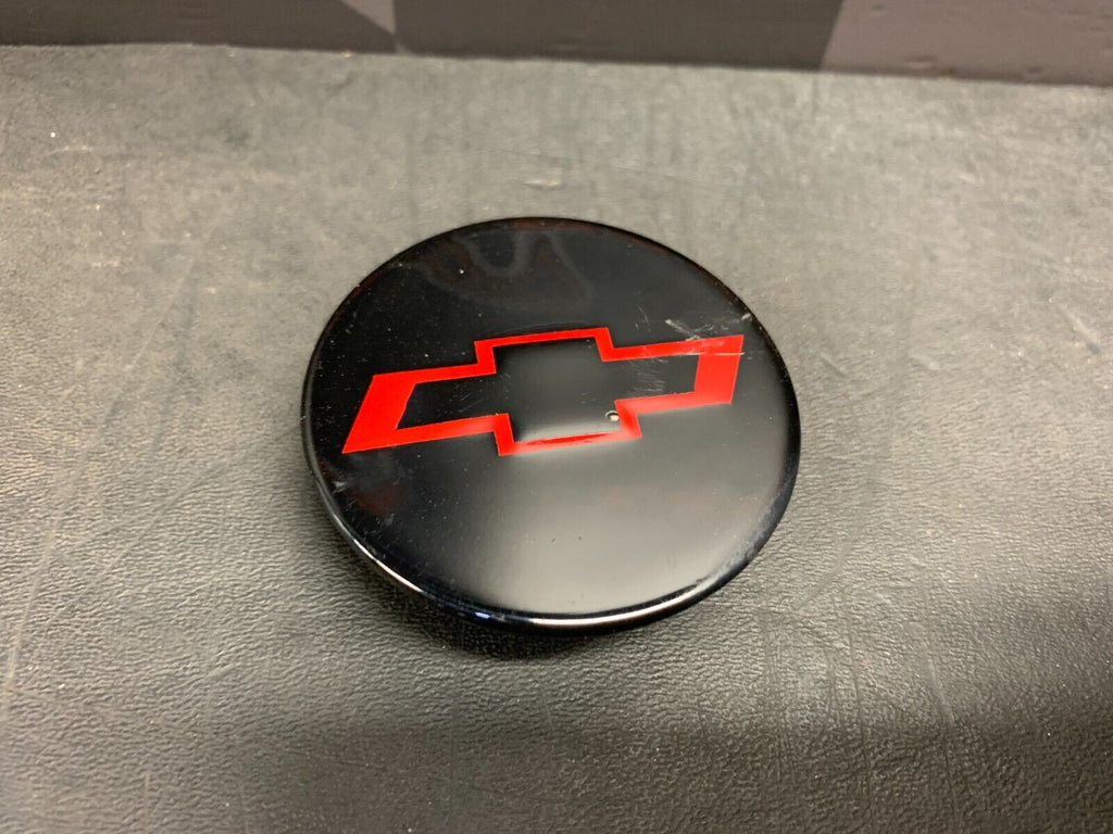 2008-2013 CORVETTE C6 OEM CENTER CAP FOR RIM (2) BLACK RED BOWTIE USED OEM