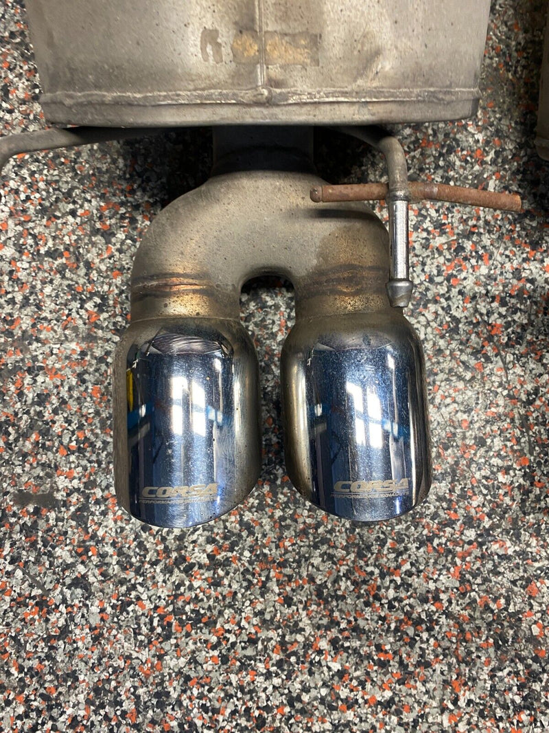 2005 CORVETTE C6 CORSA CATBACK EXHAUST QUAD TIPS USED **SEE PICS, MINOR DAMAGE**