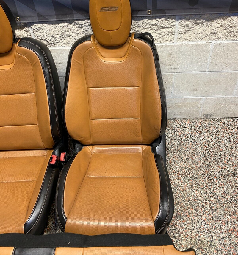 2013 CAMARO SS OEM SEAT SET FRONT REAR PEANUT BUTTER LEATHER SEATS SET USED