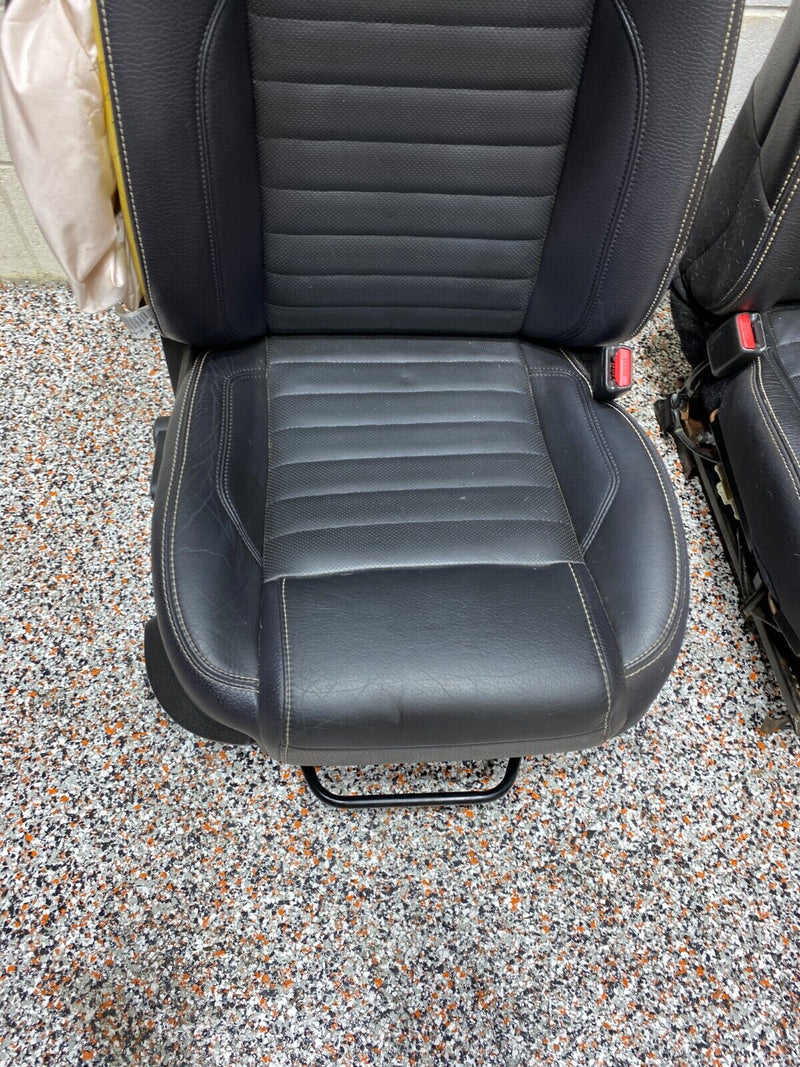 2012 MUSTANG GT OEM BLACK LEATHER FRONT SEATS PAIR DRIVER PASSENGER USED **READ*