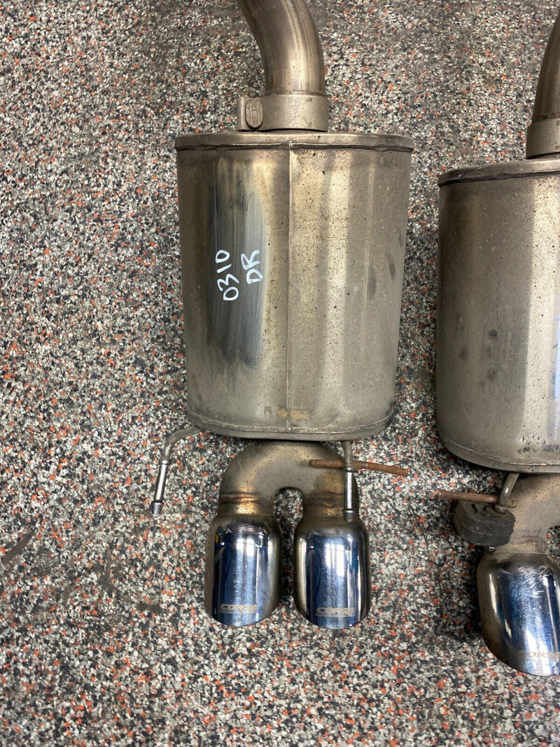 2005 CORVETTE C6 CORSA CATBACK EXHAUST QUAD TIPS USED **SEE PICS, MINOR DAMAGE**