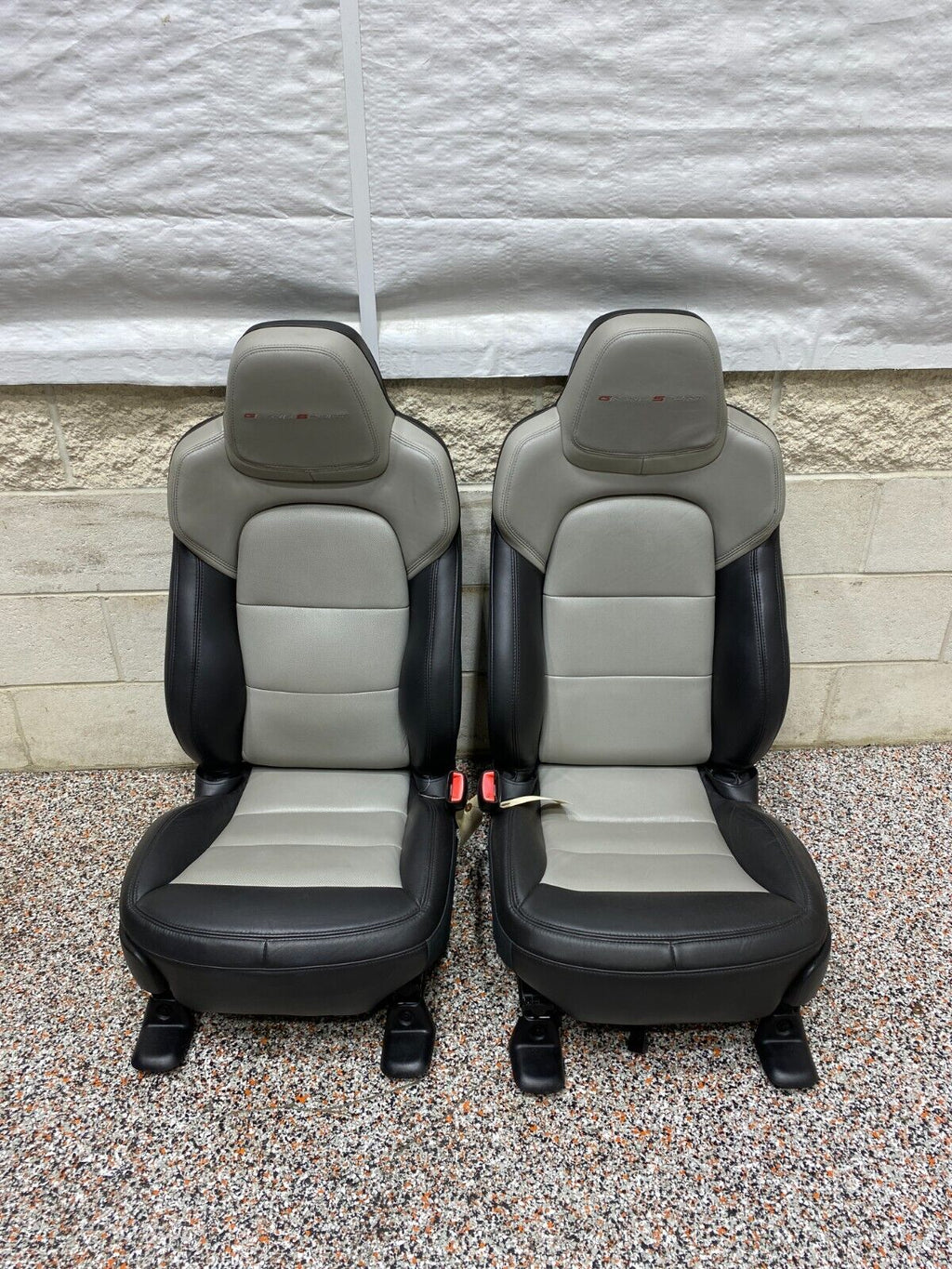 2012 CORVETTE C6 GRANDSPORT OEM BLACK LEATHER FRONT SEATS