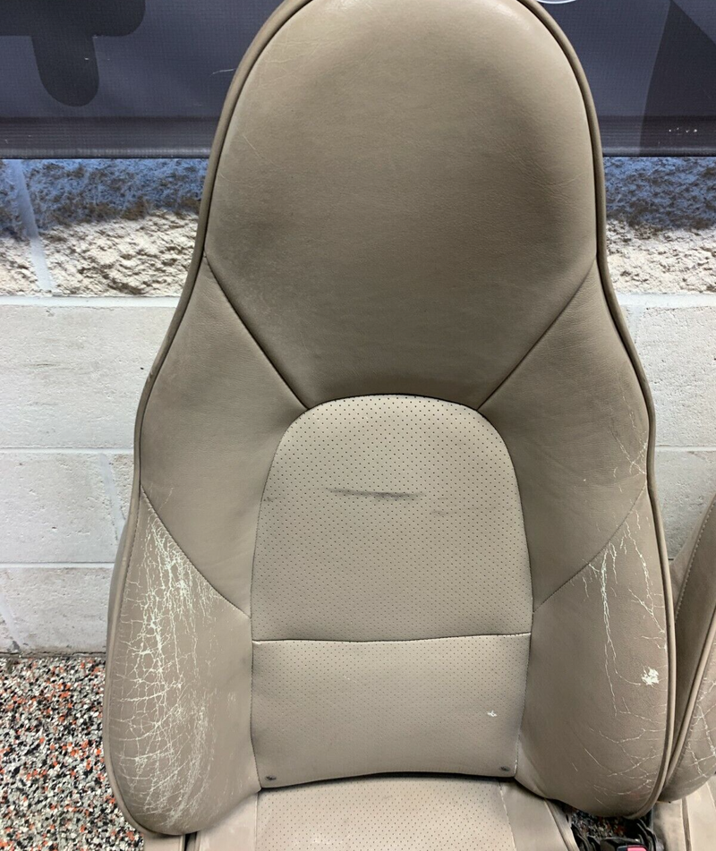 2004 MAZDA MIATA OEM TAN LEATHER FRONT SEATS DRIVER PASSENGER