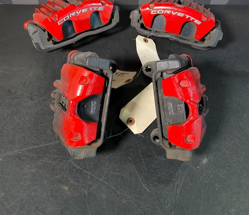 2003 CORVETTE C5 Z06 OEM BRAKE CALIPER SET FRONT REAR PAINTED RED USED