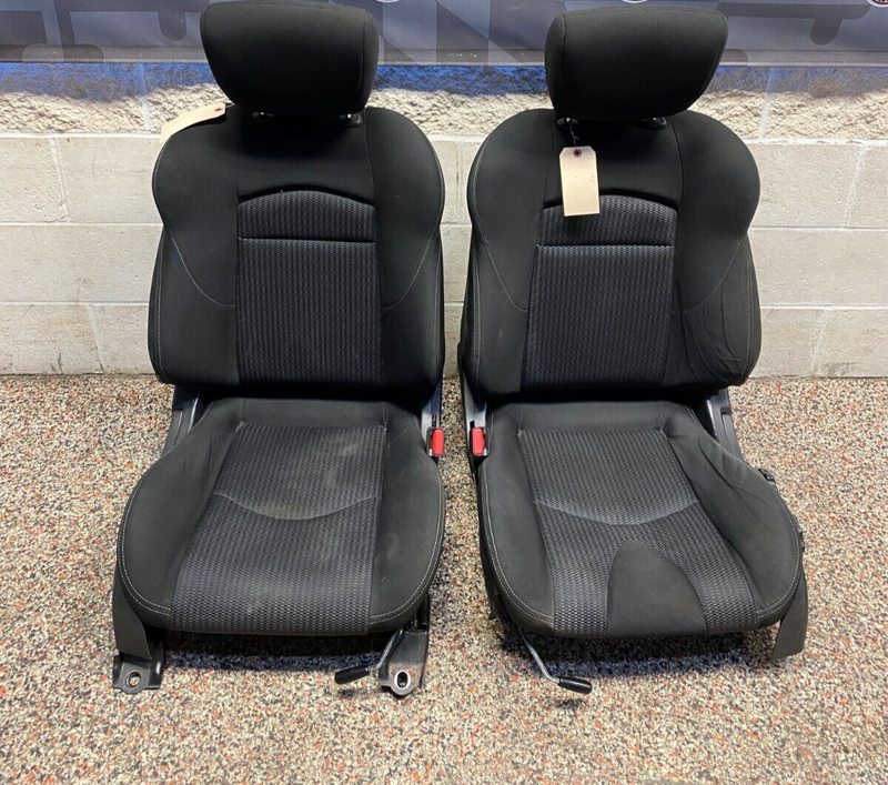 2011 NISSAN 370Z SPORT SEATS DRIVER PASSENGER BLACK CLOTH USED OEM