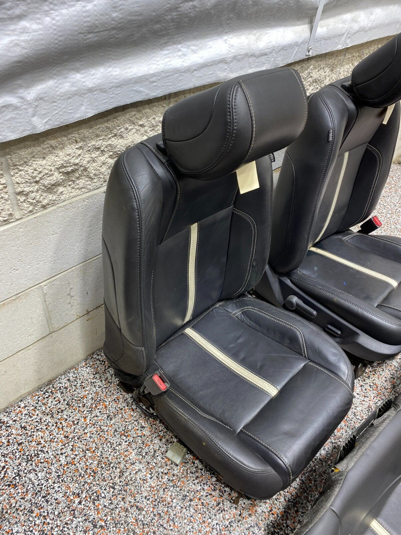 2013 FORD MUSTANG GT OEM BLACK LEATHER WHITE STRIPE FRONT REAR SEATS SEAT USED