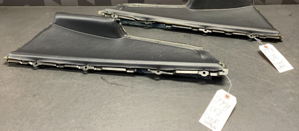 2014 MITSUBISHI EVOLUTION EVO 10 X OEM BLACK LEATHER FRONT DOOR PANEL INSERTS