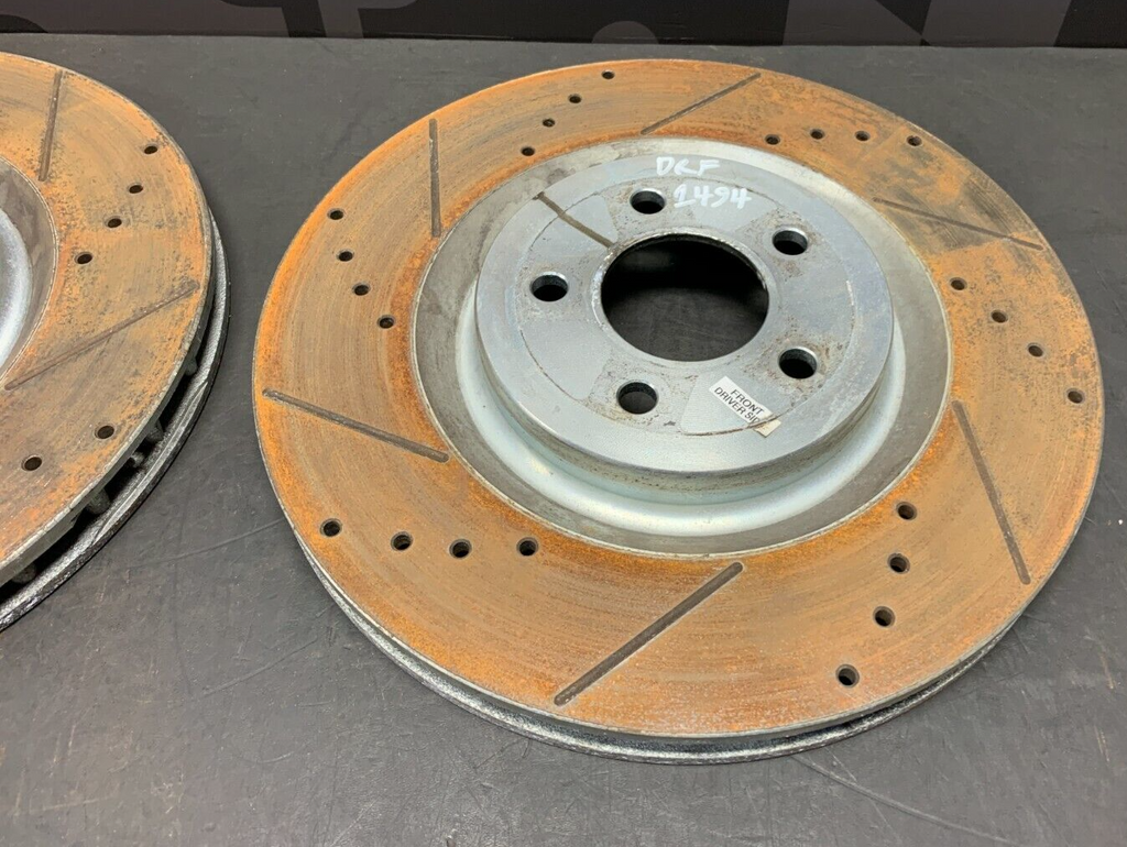 2013 FORD MUSTANG GT AFTERMARKET DRILLED SLOTTED FRONT ROTORS