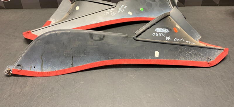 2004 PONTIAC GTO SIDE CONSOLE TRIM PANELS RED SUEDE LEFT RIGHT USED OEM