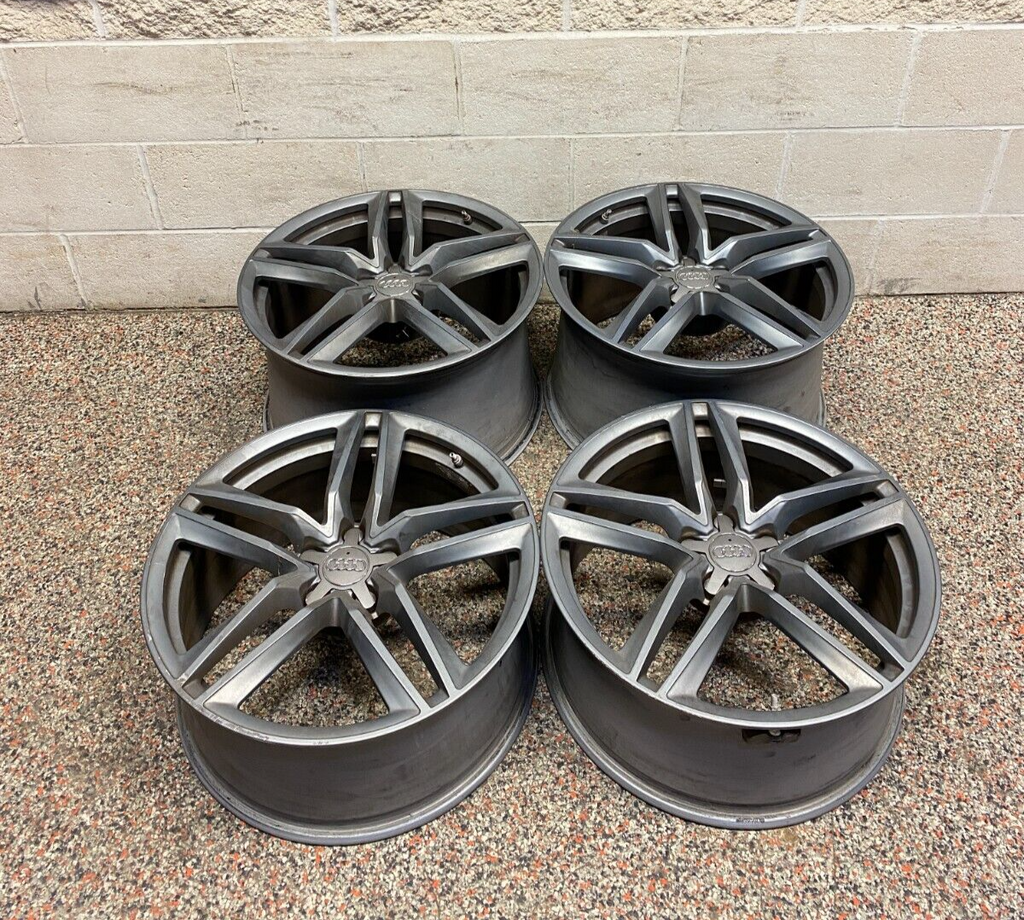 2014 AUDI R8 OEM 19" WHEELS RIM SET OF (4) GREY USED