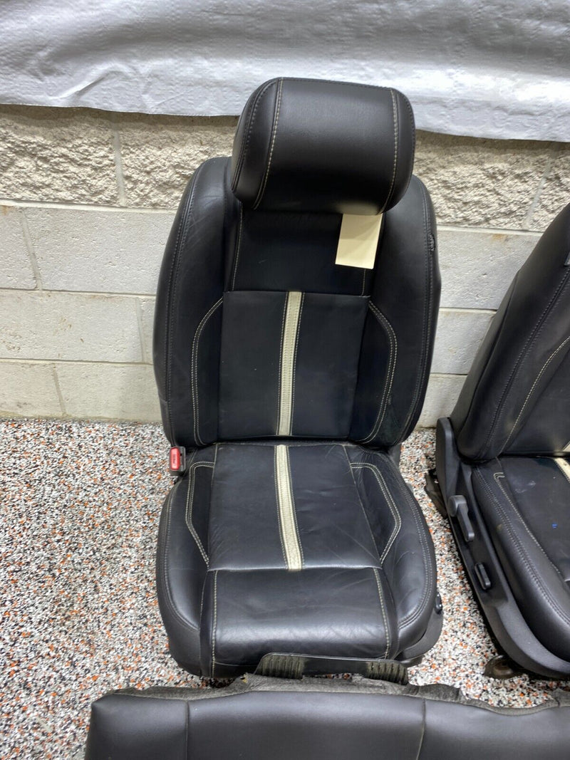 2013 FORD MUSTANG GT OEM BLACK LEATHER WHITE STRIPE FRONT REAR SEATS SEAT USED