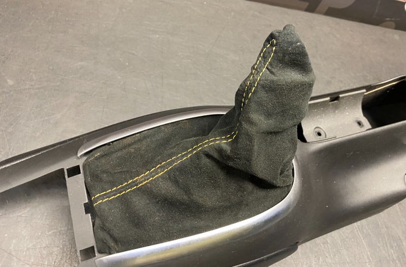 2004 PORSCHE 911 GT3 OEM CENTER CONSOLE ASSEMBLY WITH SHIFT BOOT YELLOW STITCH