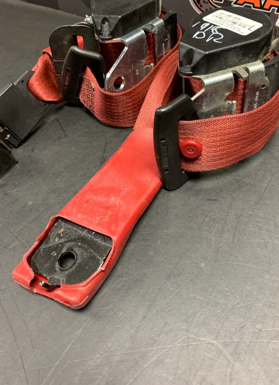 2008 CORVETTE C6 OEM RED DRIVER PASSENGER SEAT BELTS CONVERTIBLE