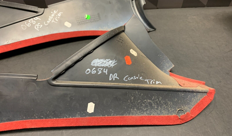 2004 PONTIAC GTO SIDE CONSOLE TRIM PANELS RED SUEDE LEFT RIGHT USED OEM